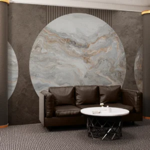 Lunar Marble Circle Wall Mural